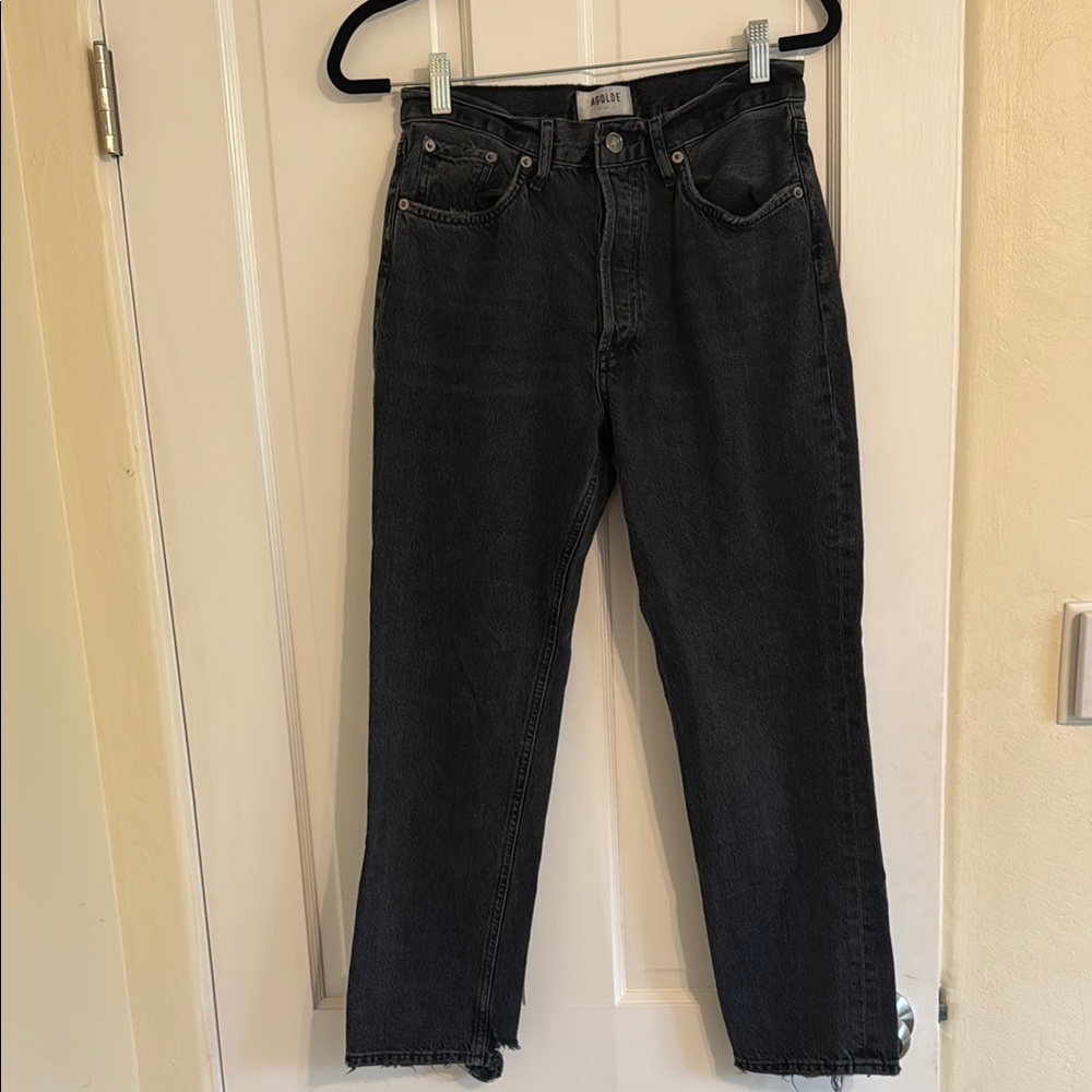 AGOLDE Lana Midrise Straight Leg Jeans - Black